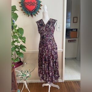 Y2K Vintage Abstract Print Silk Sundress